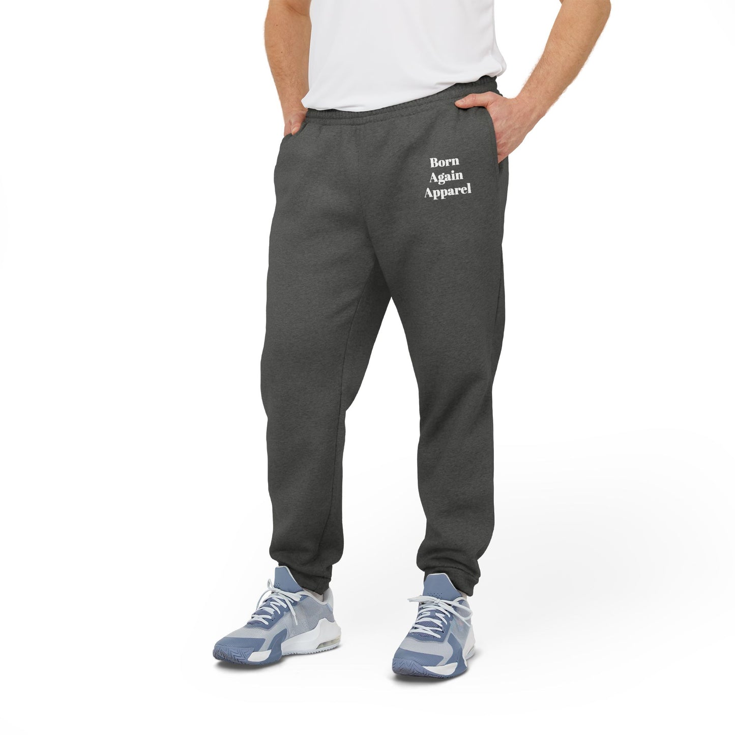 Grey Fleece Joggers — Minimal 'More Again Apparel' Logo Sweatpants