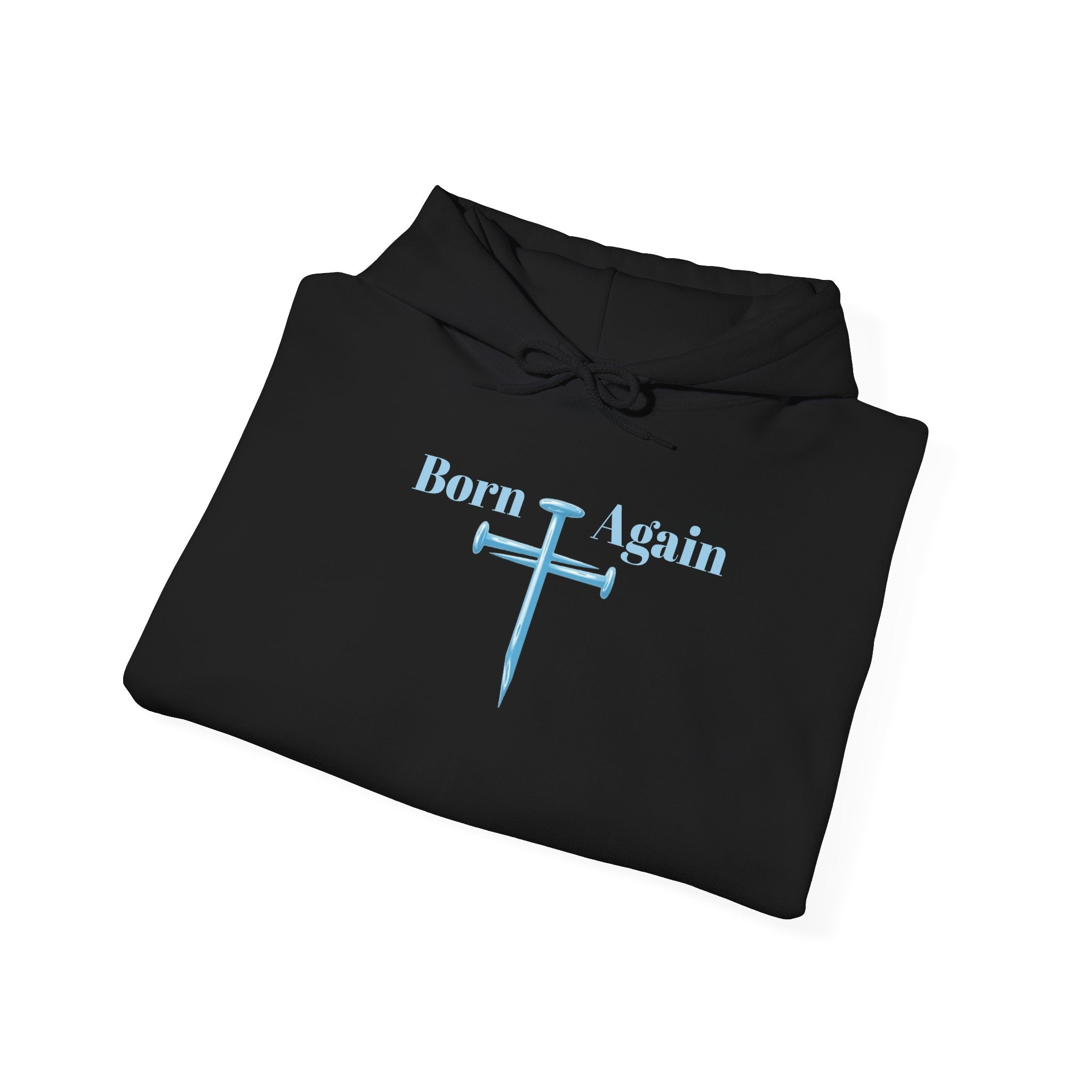 Born Again Hoodie — Christian Faith Hoodie with “He Is Risen” Matthew 28:6 Back Print