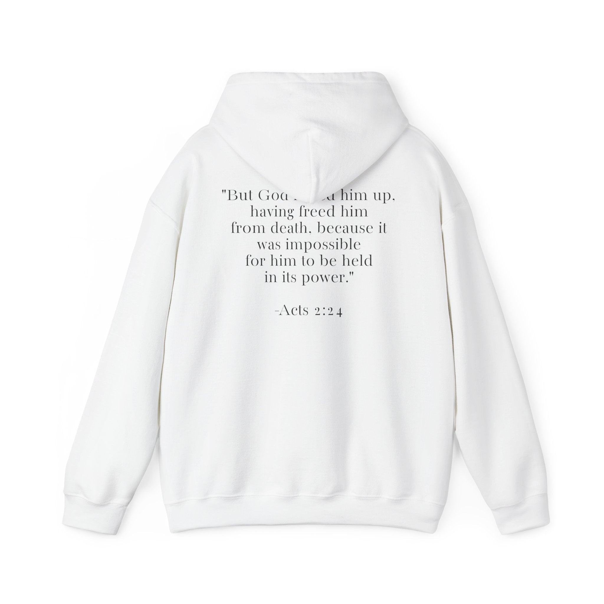 Born Again Floral Hoodie — Christian Faith Scripture Sweatshirt (Acts 2:24)