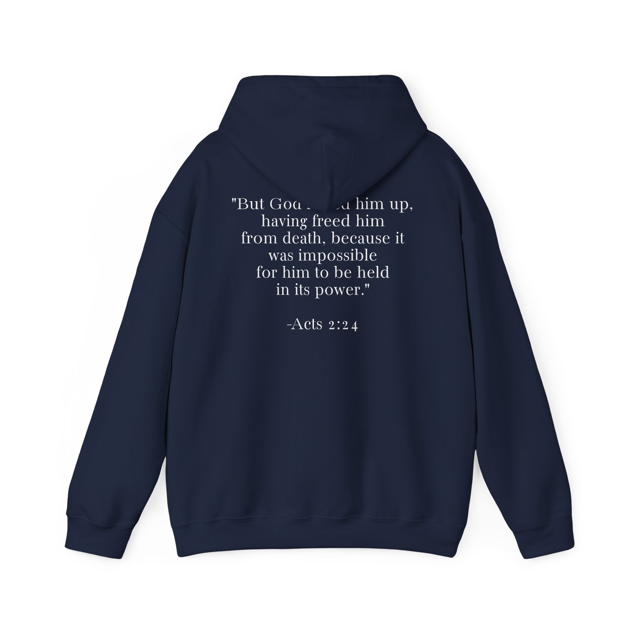 Born Again Floral Hoodie — Christian Faith Scripture Sweatshirt (Acts 2:24)