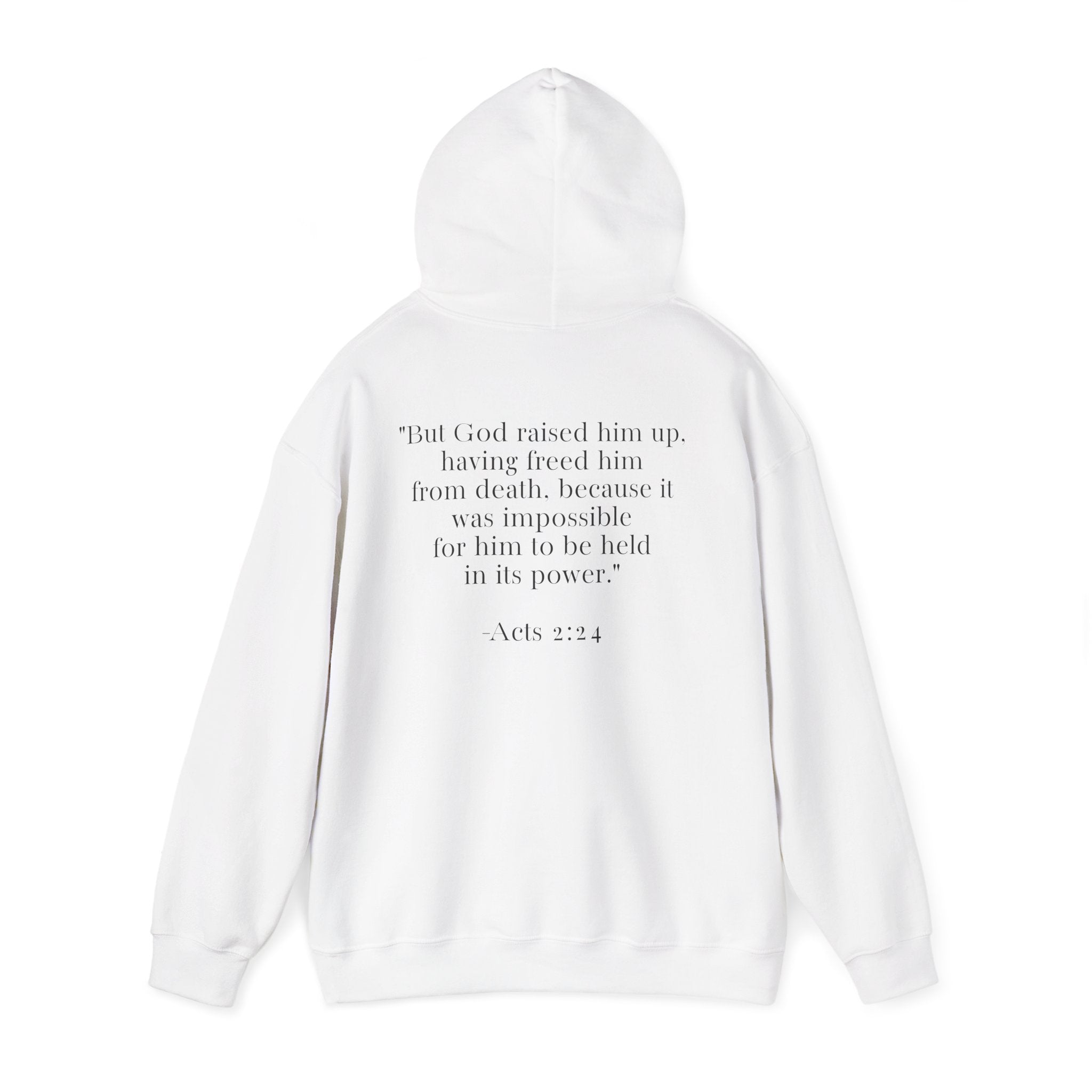 Born Again Floral Hoodie — Christian Faith Scripture Sweatshirt (Acts 2:24)
