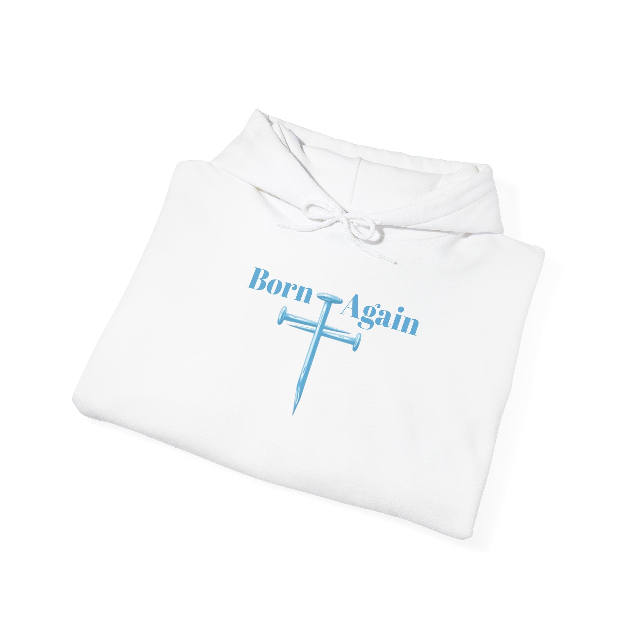 Born Again Hoodie — Christian Faith Hoodie with “He Is Risen” Matthew 28:6 Back Print