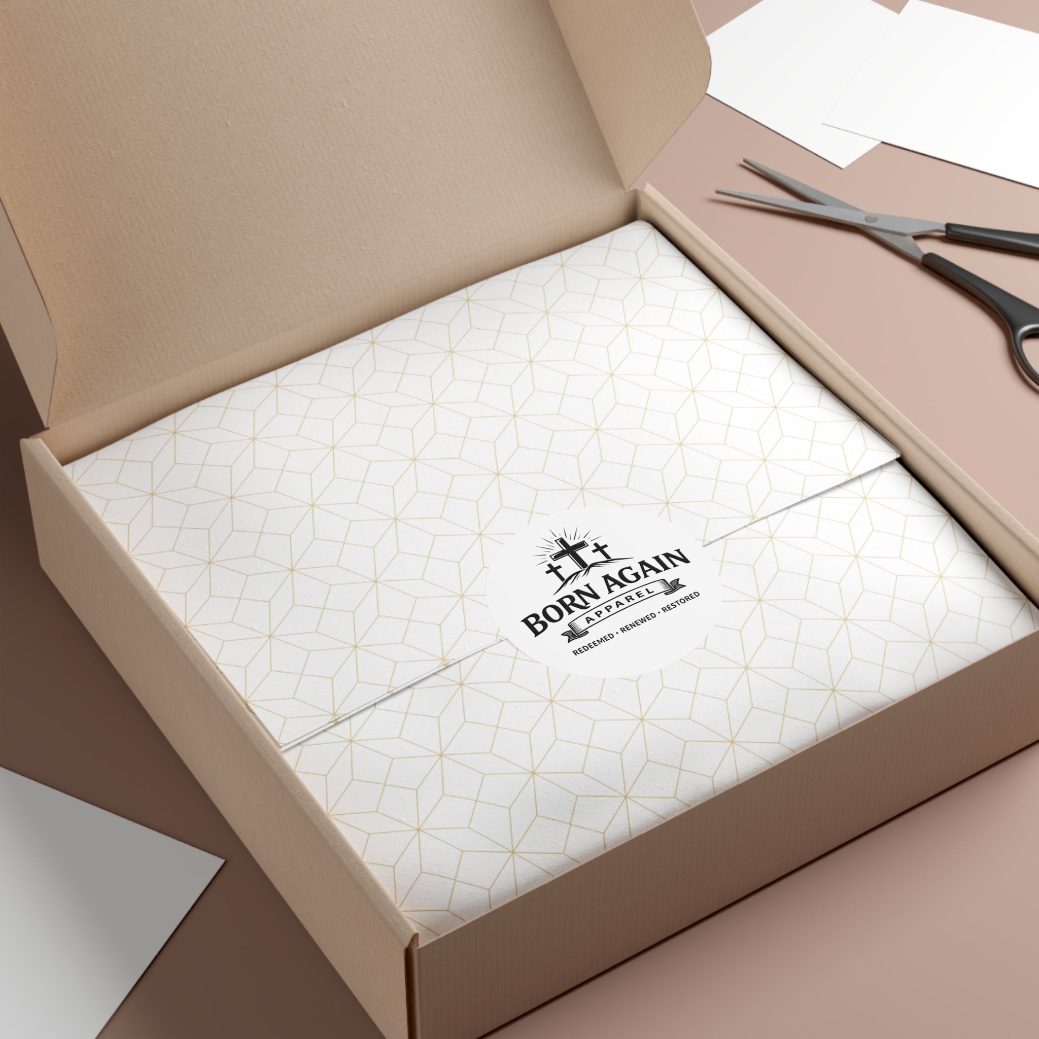 Born Again Sticker — "Redeemed • Renewed • Restored"