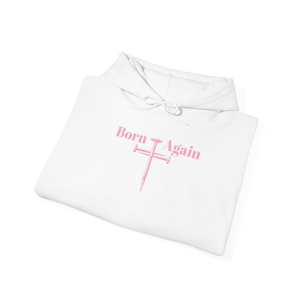 Born Again Floral Hoodie — Christian Faith Scripture Sweatshirt (Acts 2:24)