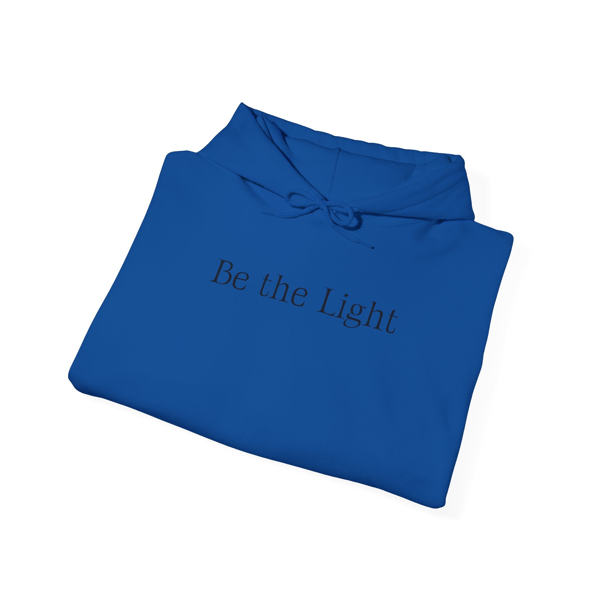 Be the Light Hoodie — Inspirational White Graphic Hoodie with Lighthouse Back Design