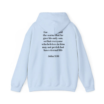 Born Again Hoodie – Christian Scripture John 3:16 Faith Pullover