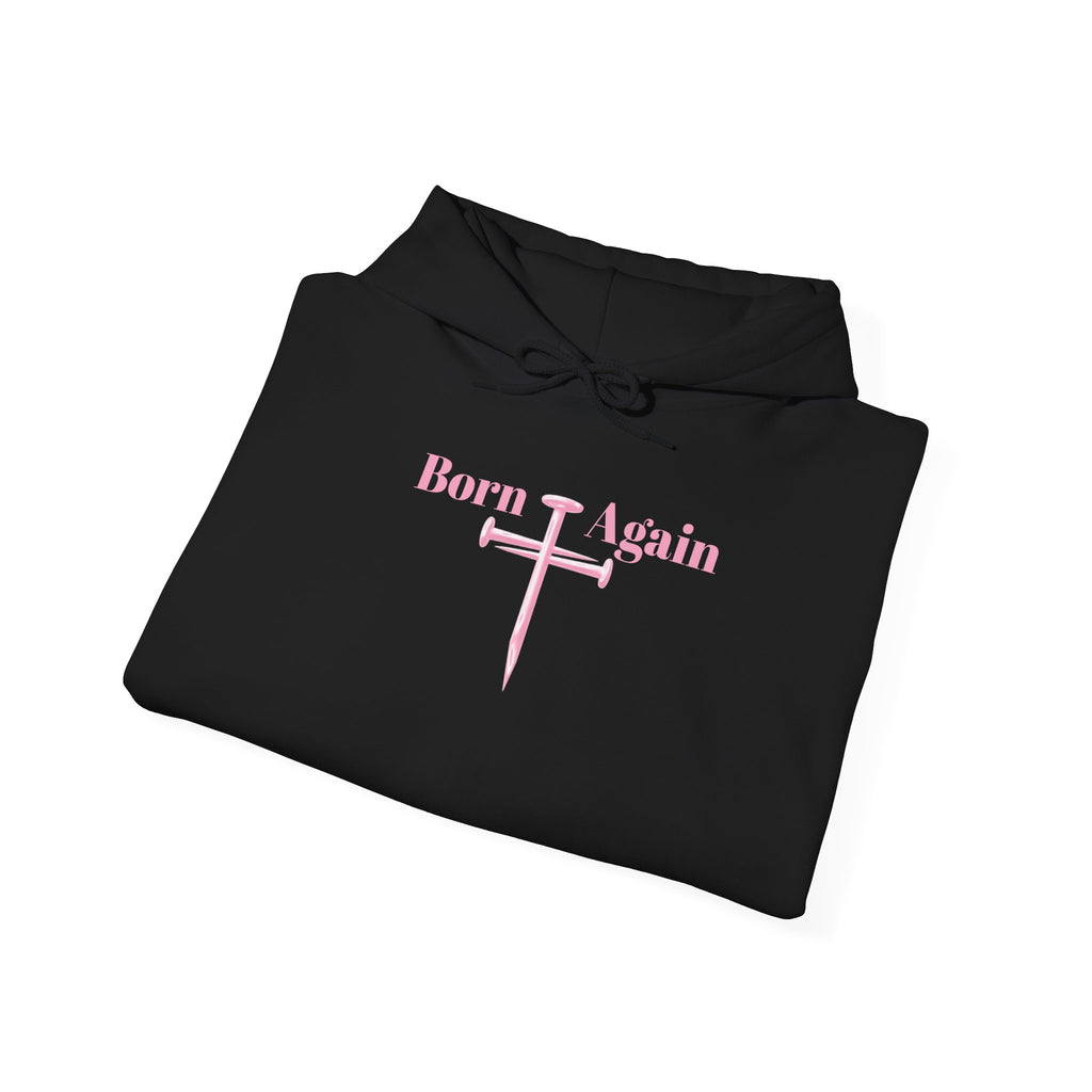 Born Again Floral Hoodie — Christian Faith Scripture Sweatshirt (Acts 2:24)