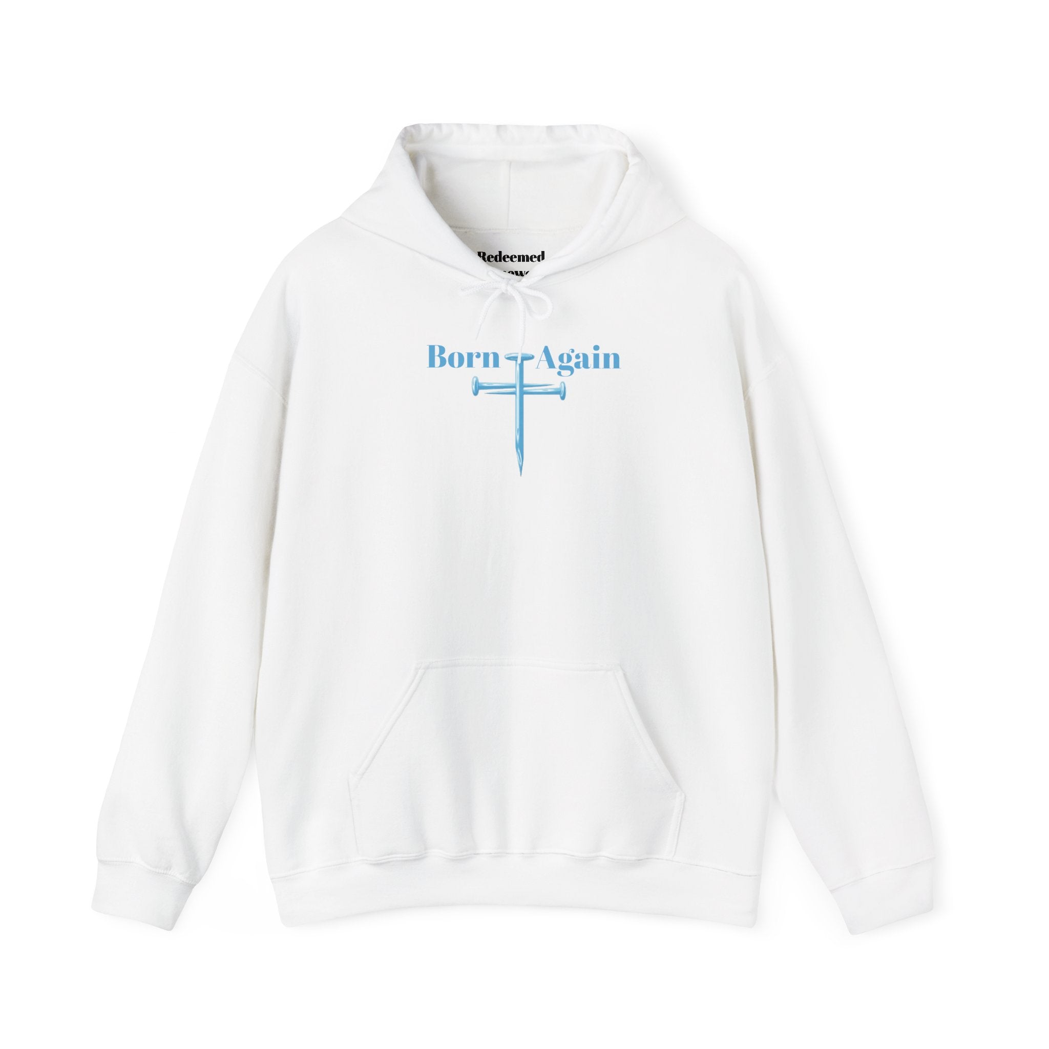 Born Again Hoodie — Christian Faith Hoodie with “He Is Risen” Matthew 28:6 Back Print