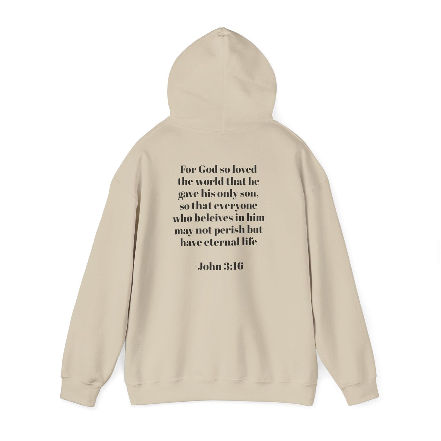 Born Again Hoodie – Christian Scripture John 3:16 Faith Pullover