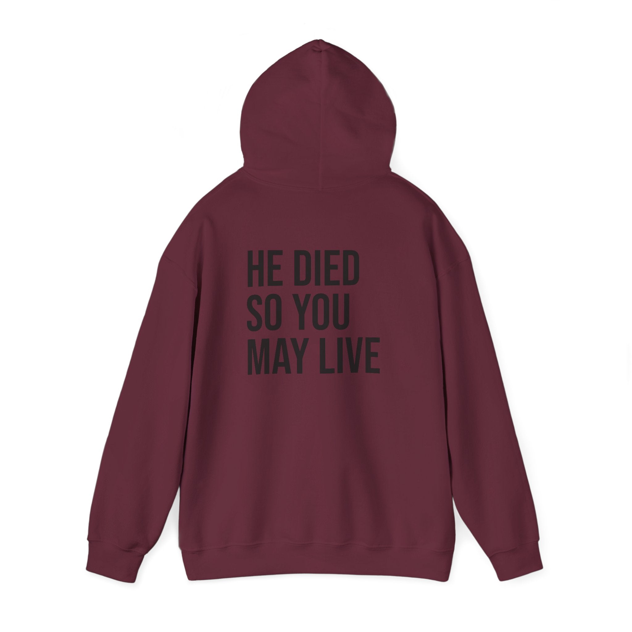 Born Again Hoodie — “He Died So You May Live”