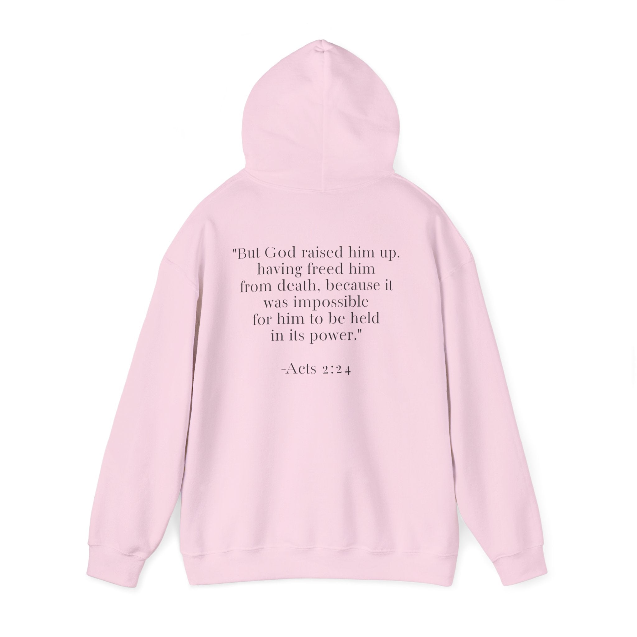 Born Again Floral Hoodie — Christian Faith Scripture Sweatshirt (Acts 2:24)