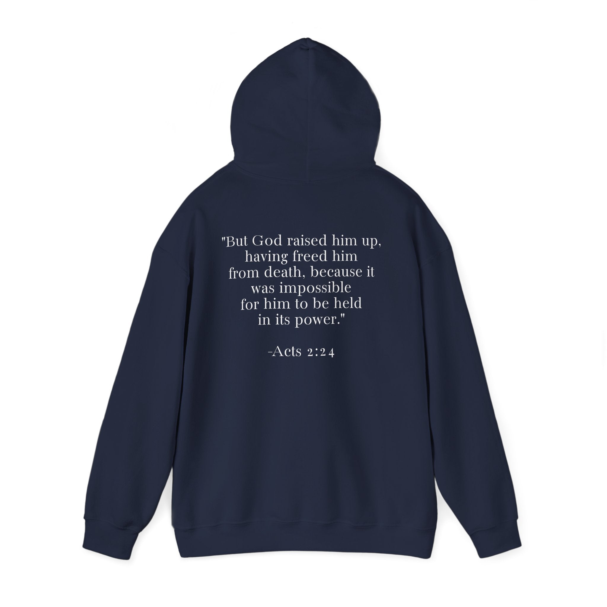 Born Again Floral Hoodie — Christian Faith Scripture Sweatshirt (Acts 2:24)