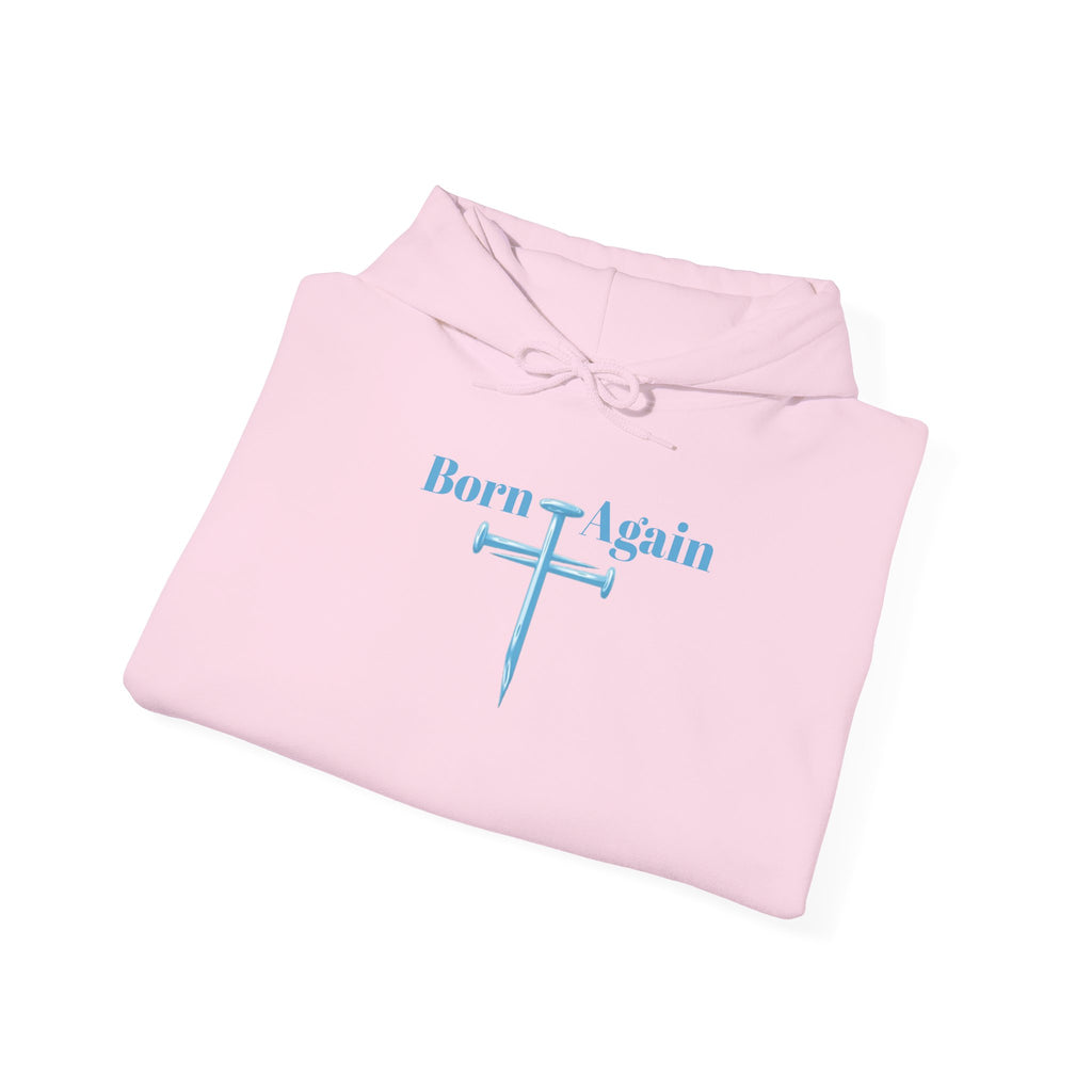 Born Again Hoodie — Christian Faith Hoodie with “He Is Risen” Matthew 28:6 Back Print
