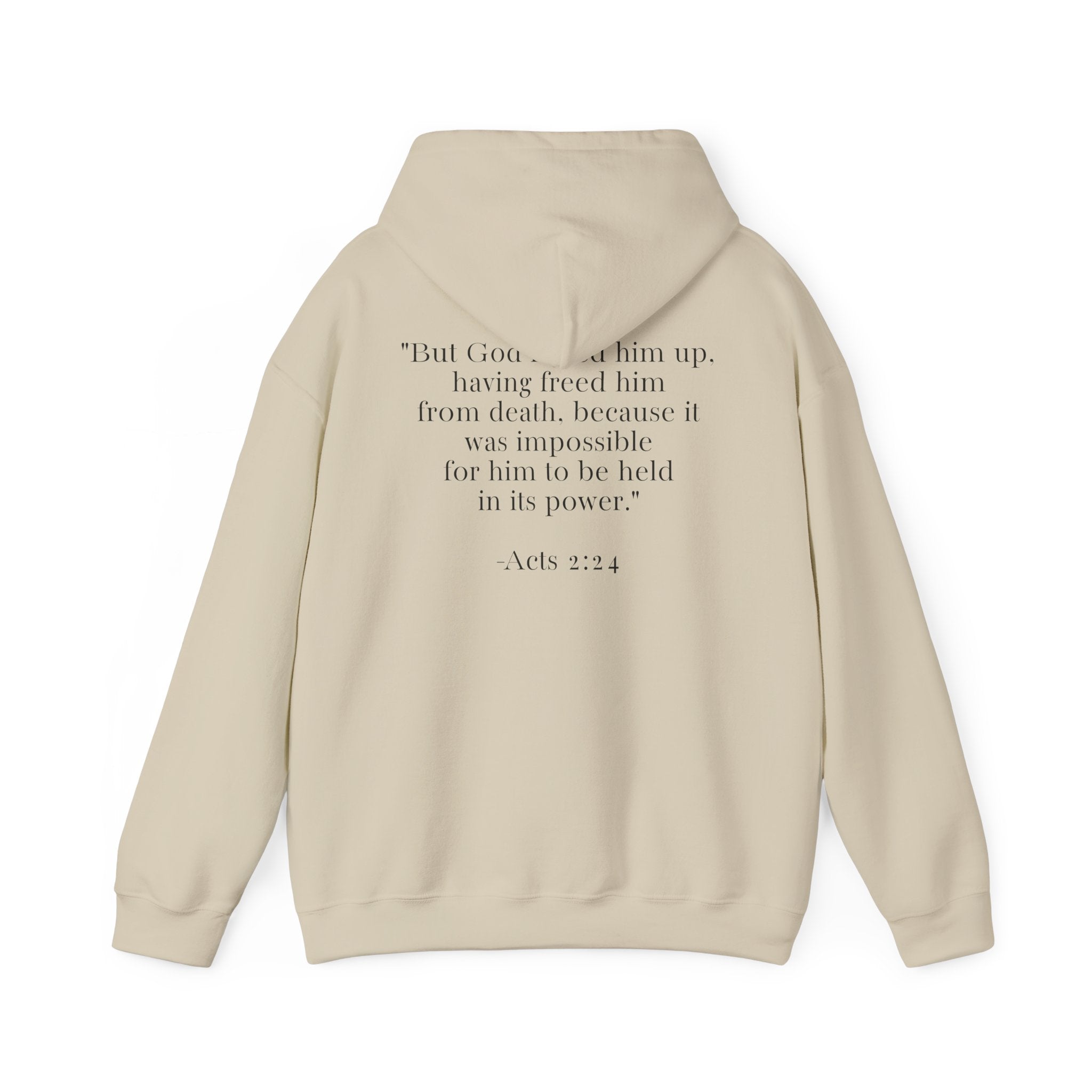 Born Again Floral Hoodie — Christian Faith Scripture Sweatshirt (Acts 2:24)